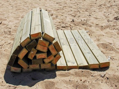 5 pasarela de madera enrollable
